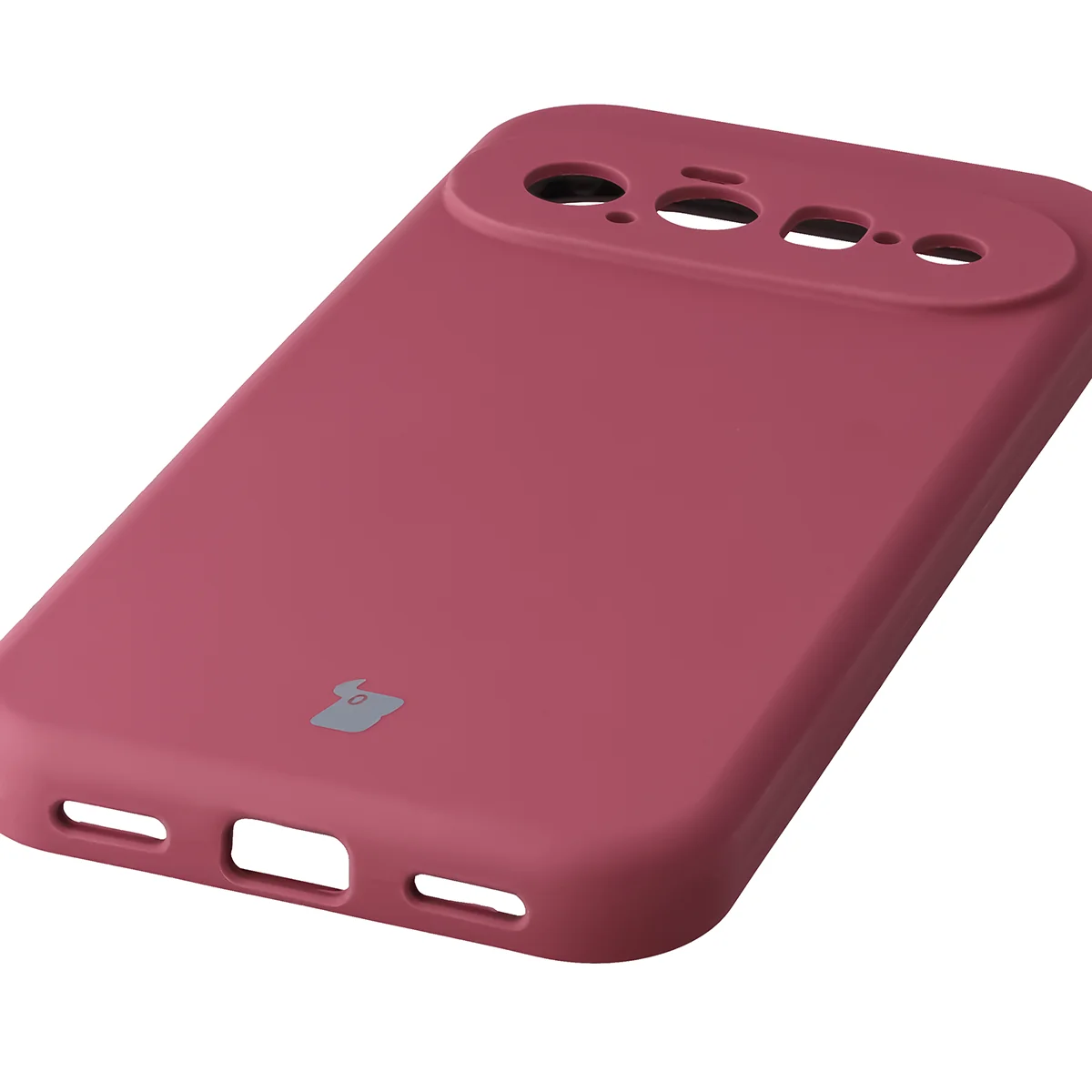 Zbliżenie na precyzyjne wycięcia i możliwość ładowania indukcyjnego w etui Bizon Soft Case do Google Pixel 11