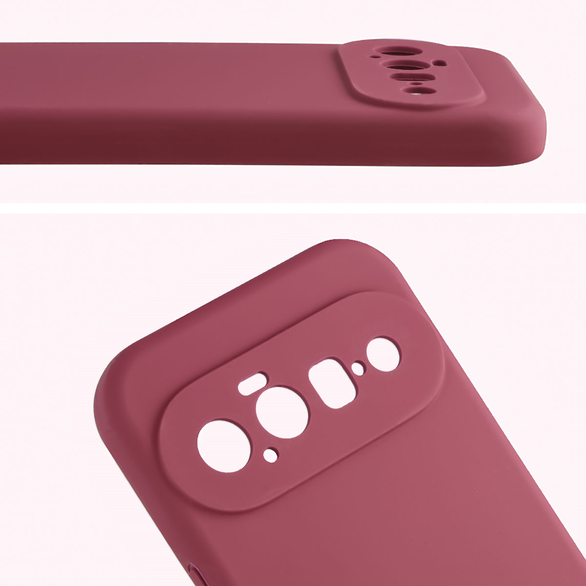 Zbliżenie na wycięcia na obiektywy w etui Bizon Soft Case do Google Pixel 11