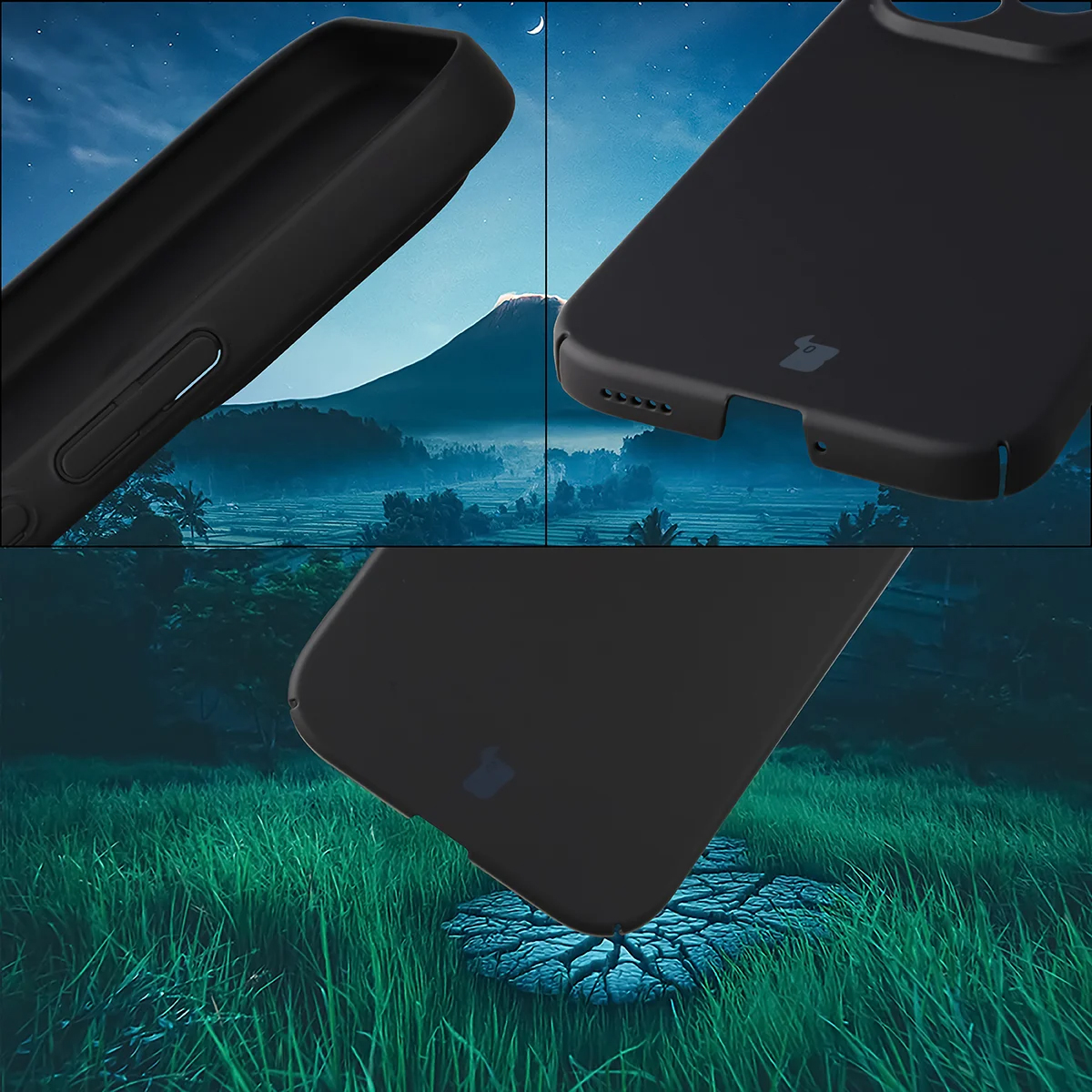 Zintegrowane osłony na przyciski, wycięcia i twardy materiał etui Bizon Case Łupka do Honor 600 Lite 5G