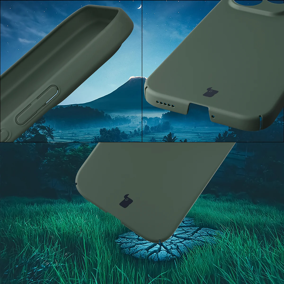 Zintegrowane osłony na przyciski, wycięcia i twardy materiał etui Bizon Case Łupka do Honor 600 Lite 5G