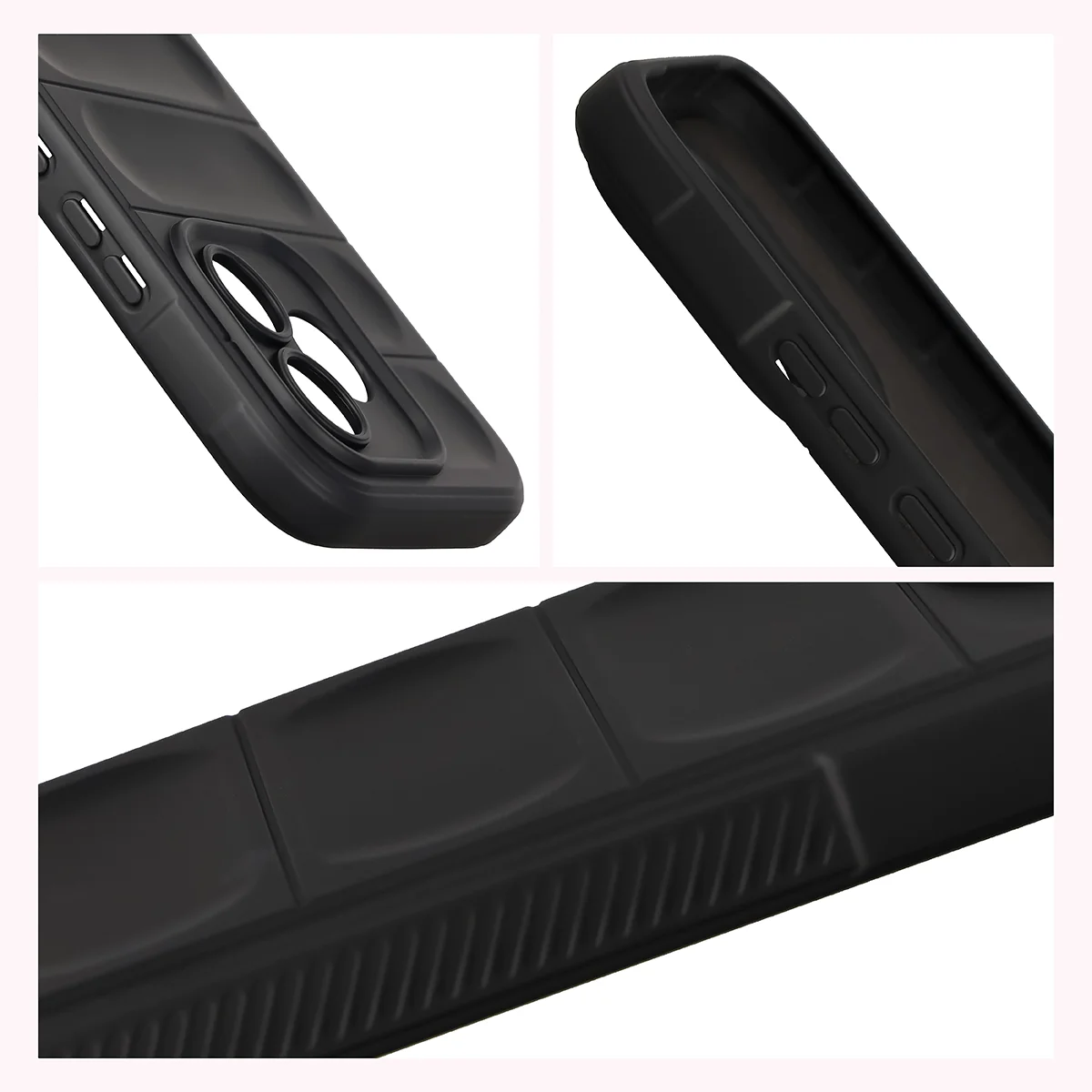 Teksturowane boki i podwyższone krawędzie ekranu i aparatu w etui Bizon Case Tur do Honor 600 Lite 5G
