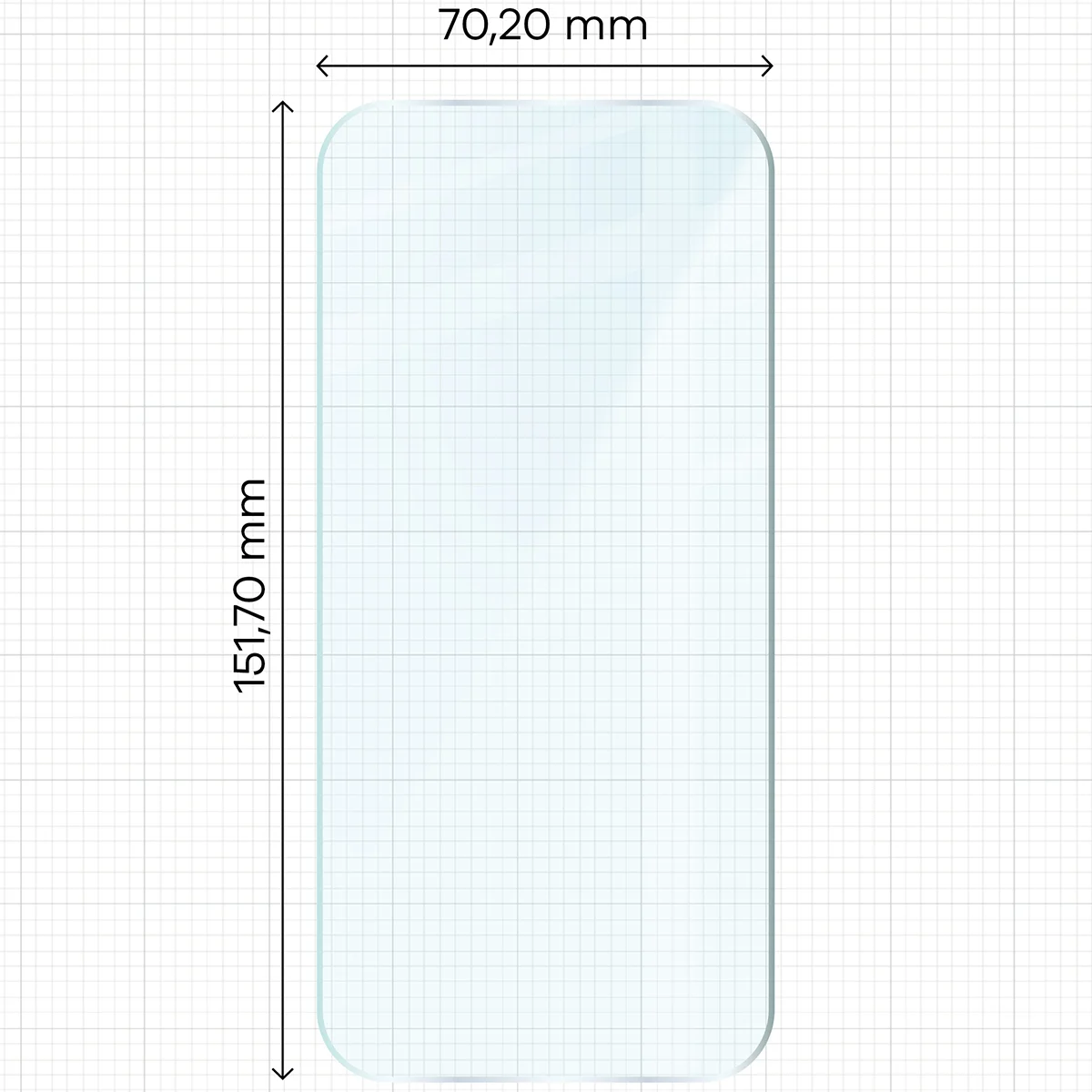 Miarka z wymiarami szkła hartowanego Bizon Glass Clear Duo do Honor 600 Lite 5G