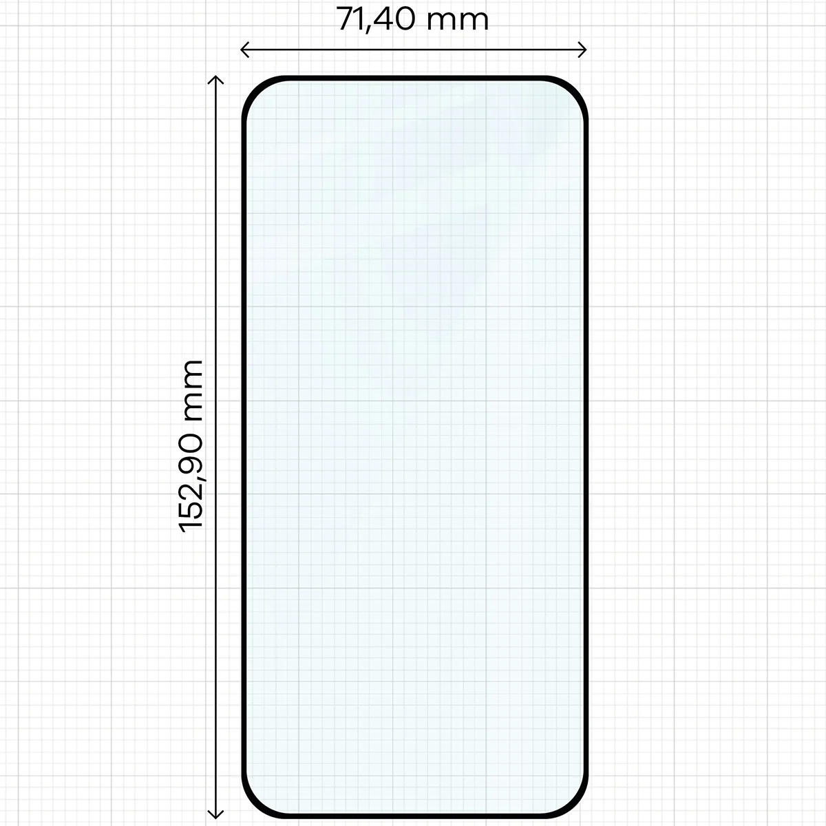 Wymiary szkła Bizon Glass Edge Duo do Honor 600 Lite 5G