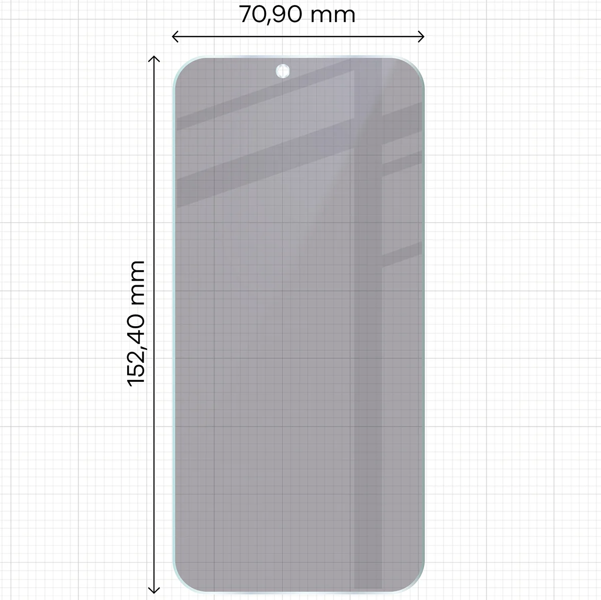 Wymiary szkła Bizon Hybrid Shadow do Honor 600 Lite 5G