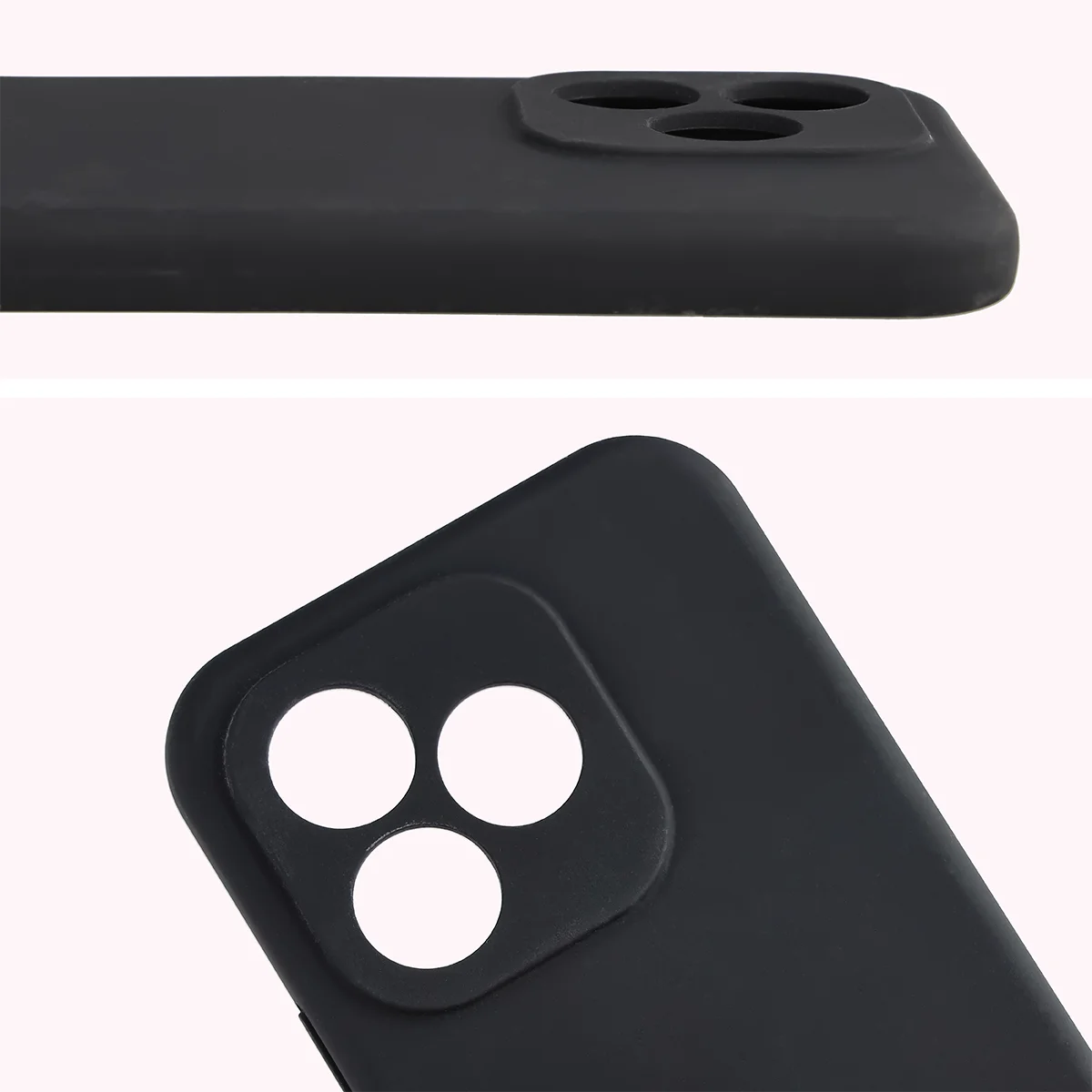 Zbliżenie na wycięcia na obiektywy w etui Bizon Soft Case do Honor 600 Lite 5G