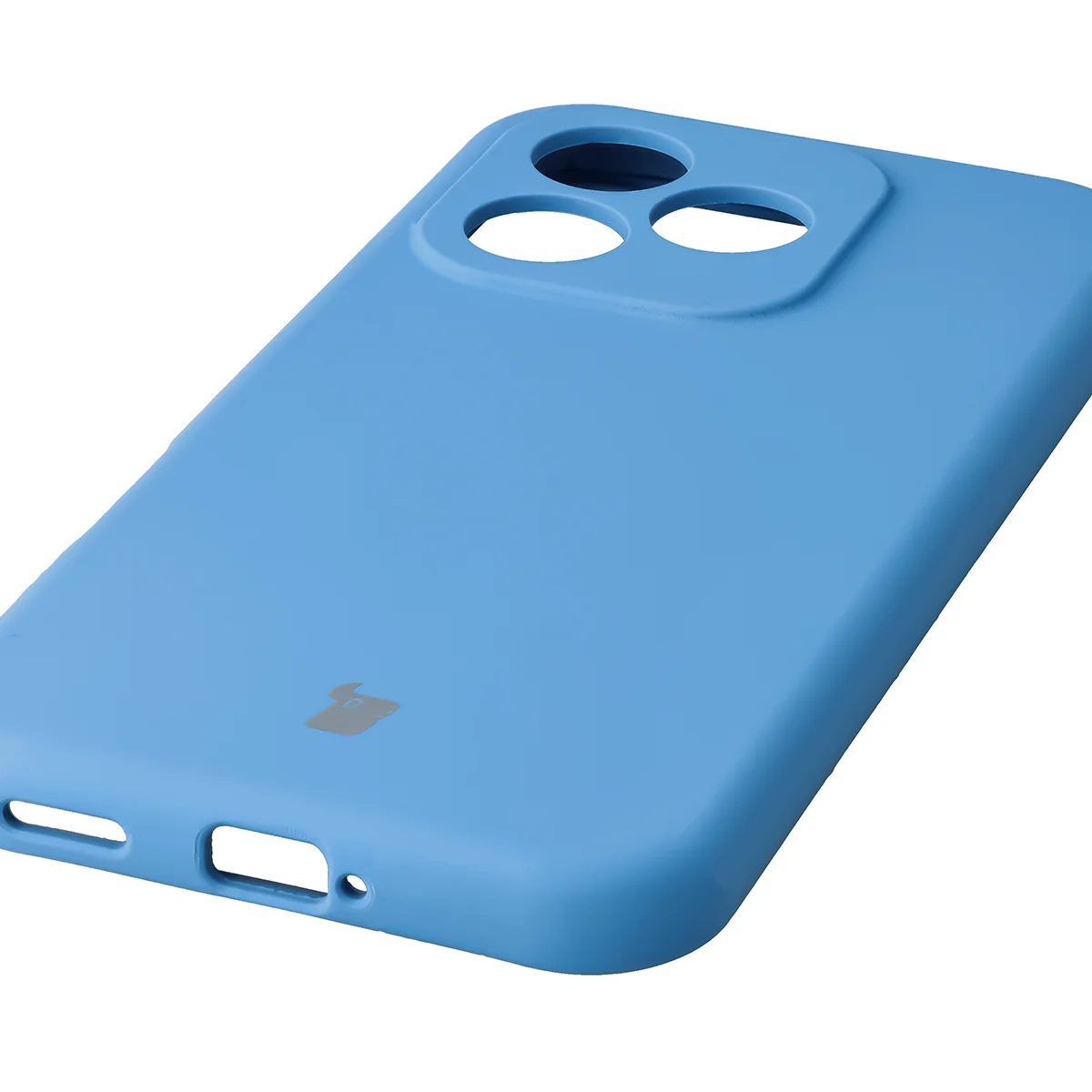 Zbliżenie na precyzyjne wycięcia i możliwość ładowania indukcyjnego w etui Bizon Soft Case do Honor 600 Lite 5G