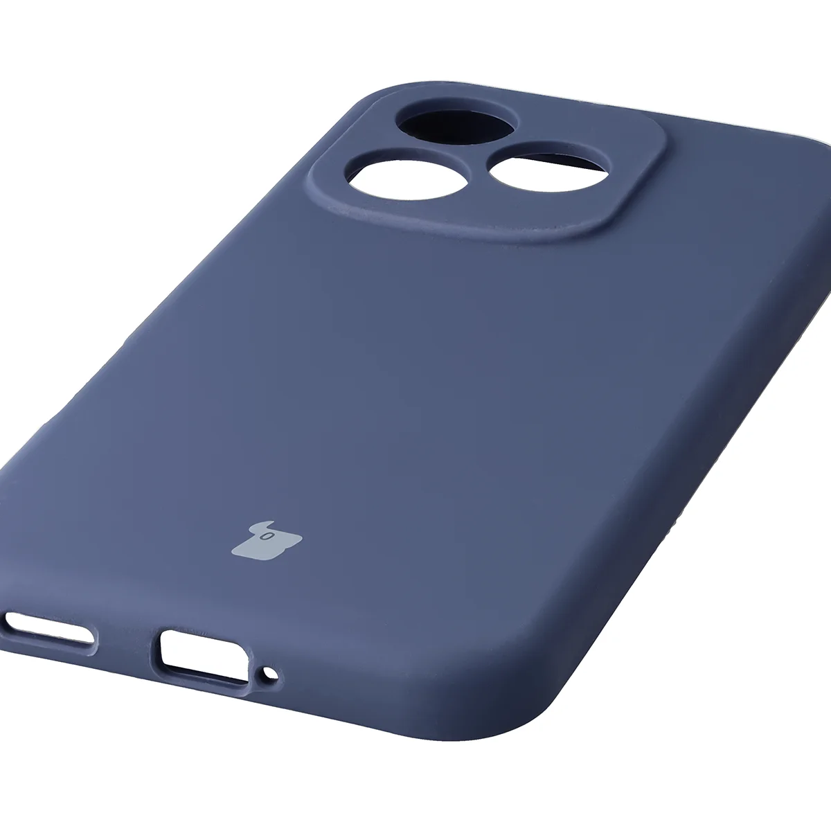 Zbliżenie na precyzyjne wycięcia i możliwość ładowania indukcyjnego w etui Bizon Soft Case do Honor 600 Lite 5G
