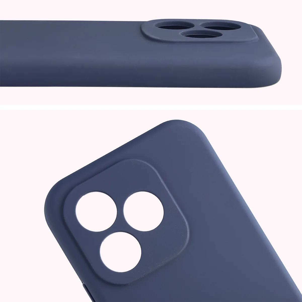 Zbliżenie na wycięcia na obiektywy w etui Bizon Soft Case do Honor 600 Lite 5G