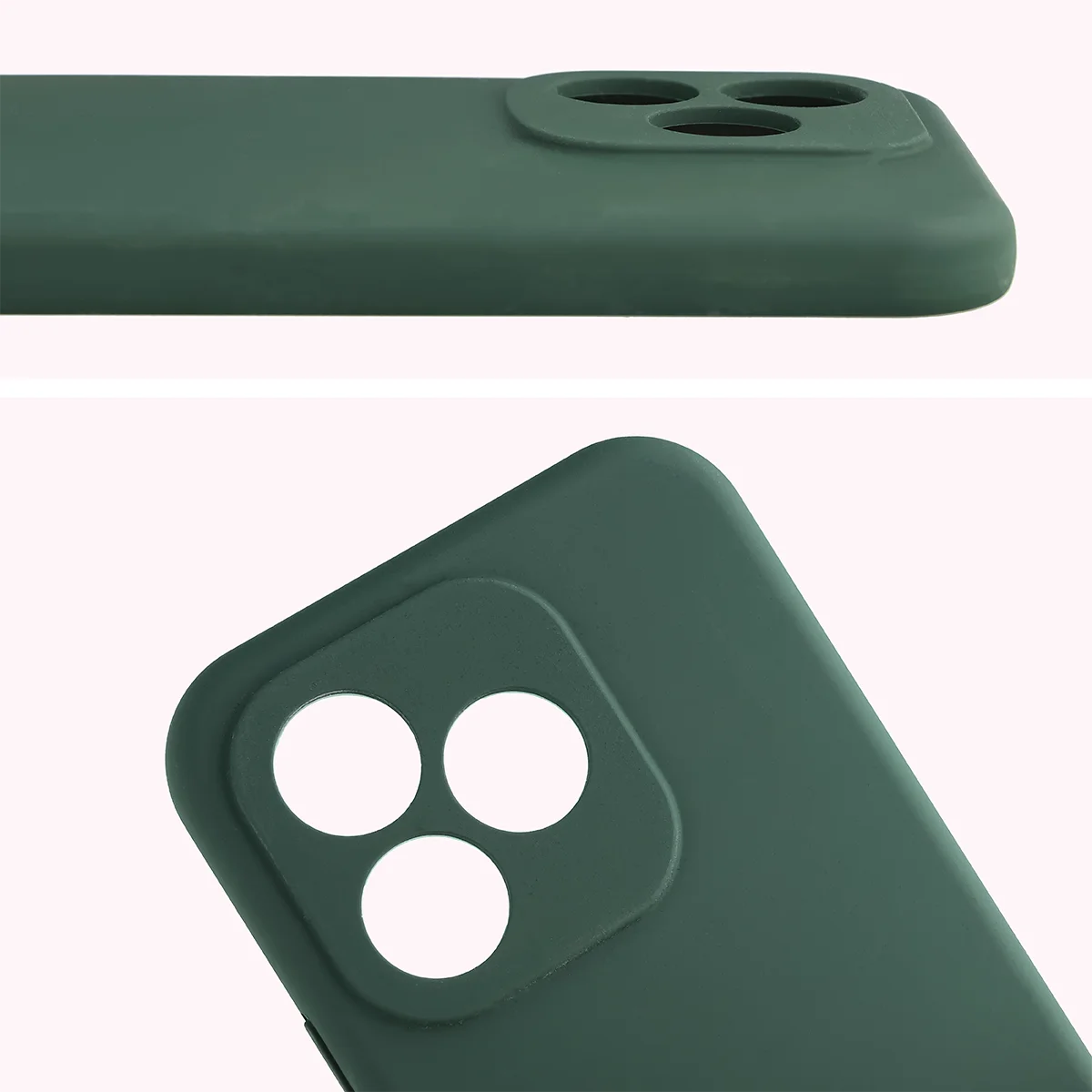 Zbliżenie na wycięcia na obiektywy w etui Bizon Soft Case do Honor 600 Lite 5G