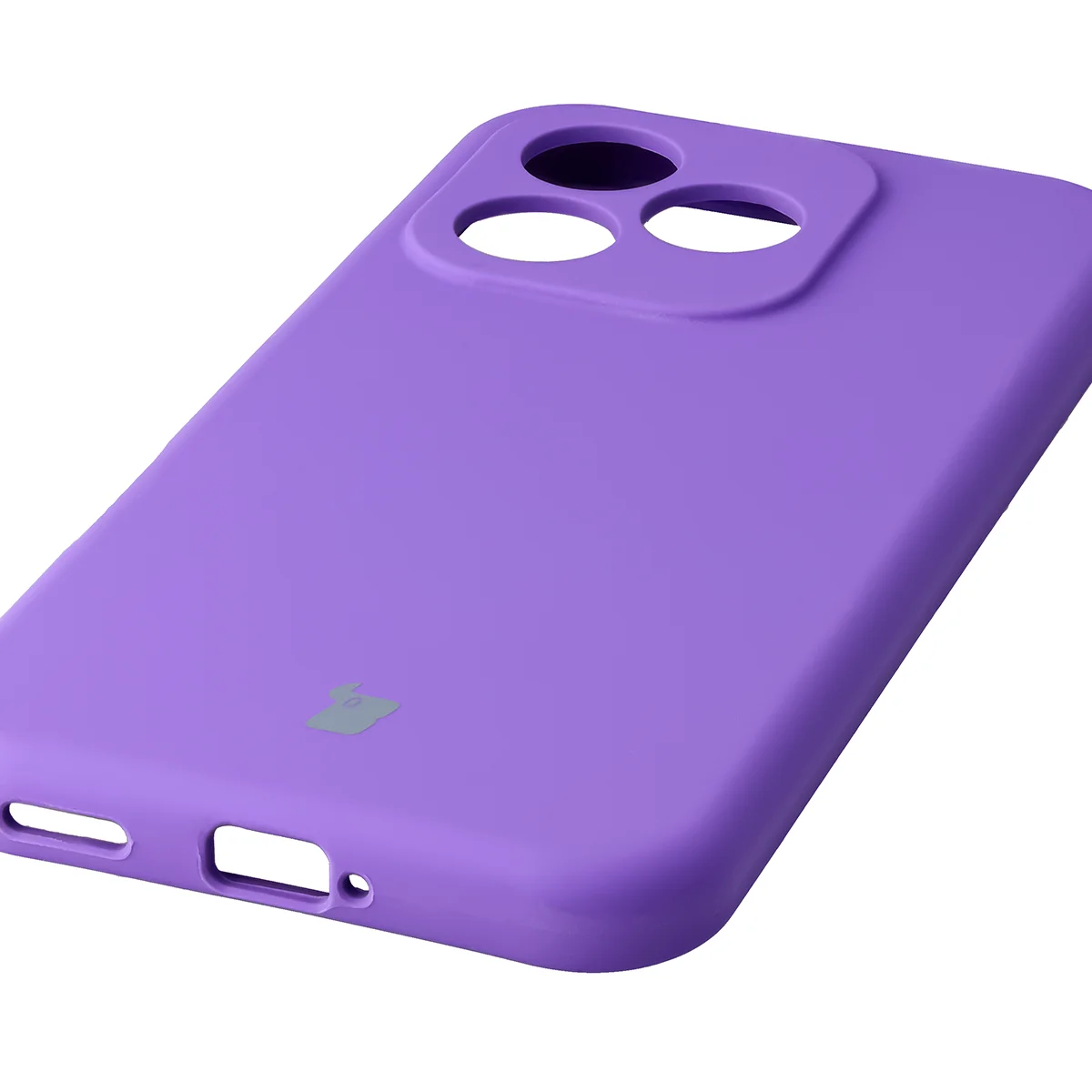 Zbliżenie na precyzyjne wycięcia i możliwość ładowania indukcyjnego w etui Bizon Soft Case do Honor 600 Lite 5G