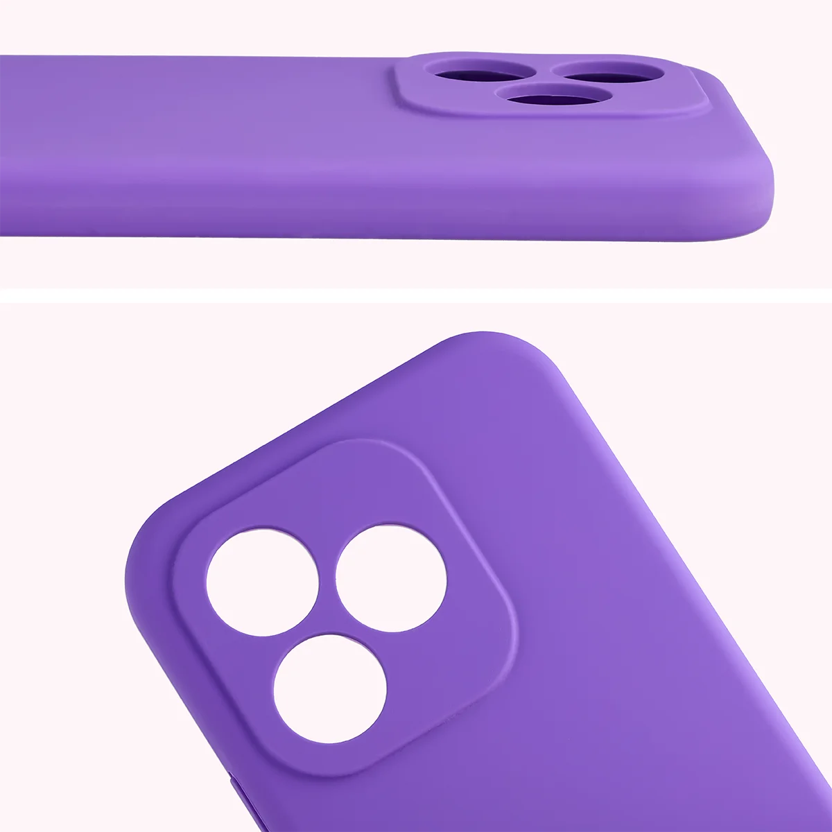 Zbliżenie na wycięcia na obiektywy w etui Bizon Soft Case do Honor 600 Lite 5G