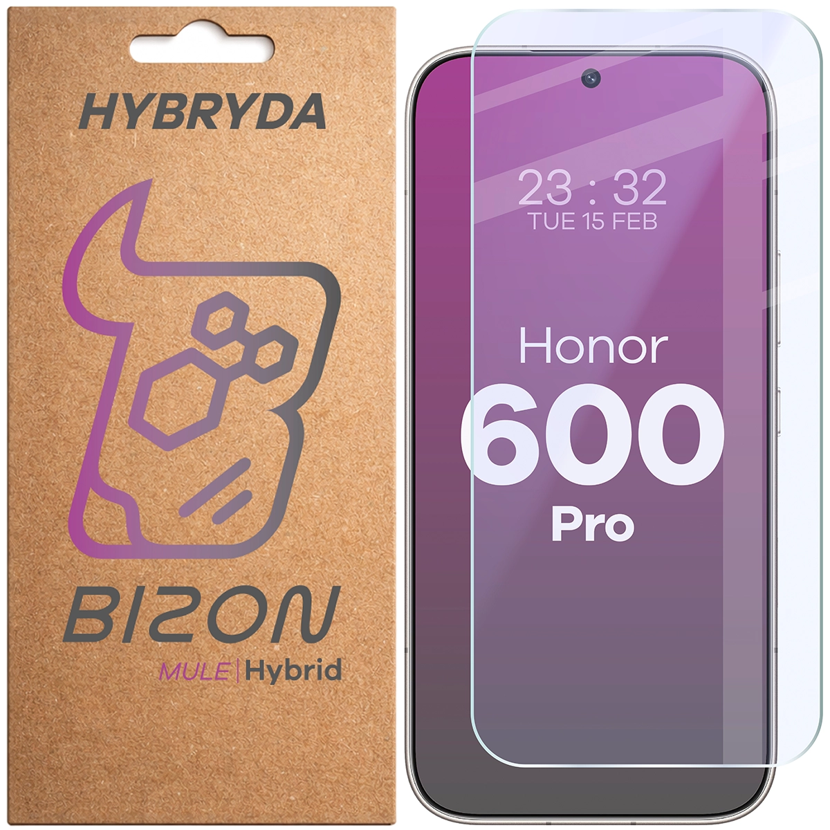 Szkło hybrydowe na ekran Bizon Hybrid Mule do Honor 600 Pro 5G