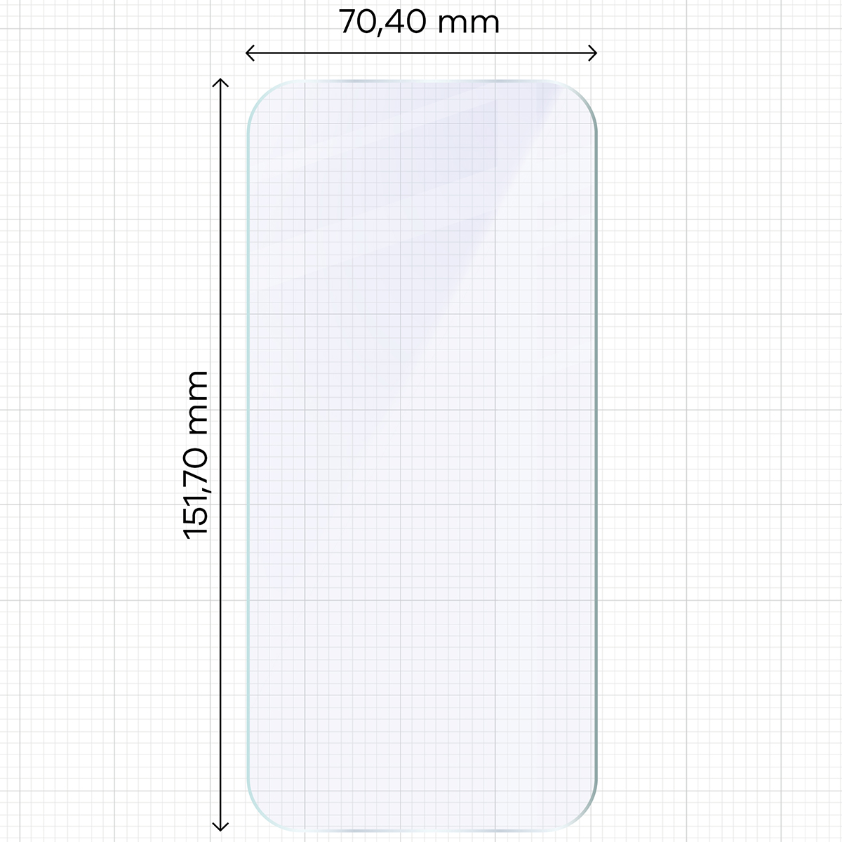 Miarka z wymiarami szkła hybrydowego Bizon Hybrid Mule Duo do Honor 600 Pro 5G
