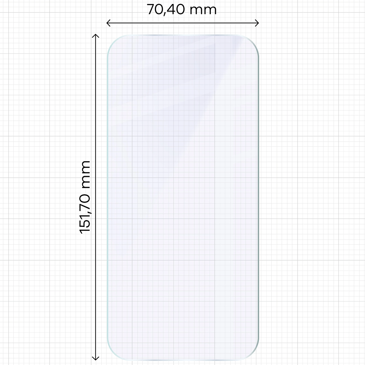Miarka z wymiarami szkła hybrydowego Bizon Hybrid Mule Duo do Honor 600 Pro 5G