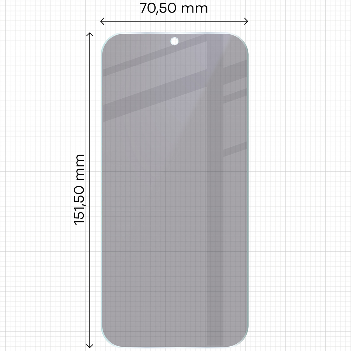 Wymiary szkła Bizon Hybrid Shadow do Honor 600 Pro 5G