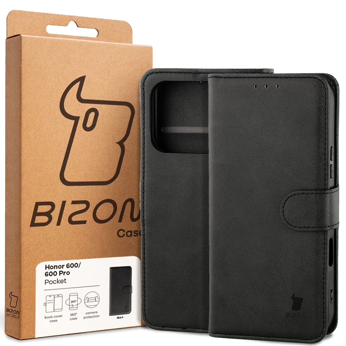 Przód pudełka Bizon Case z dedykowaną etykietą do Honor 600 5G / 600 Pro 5G