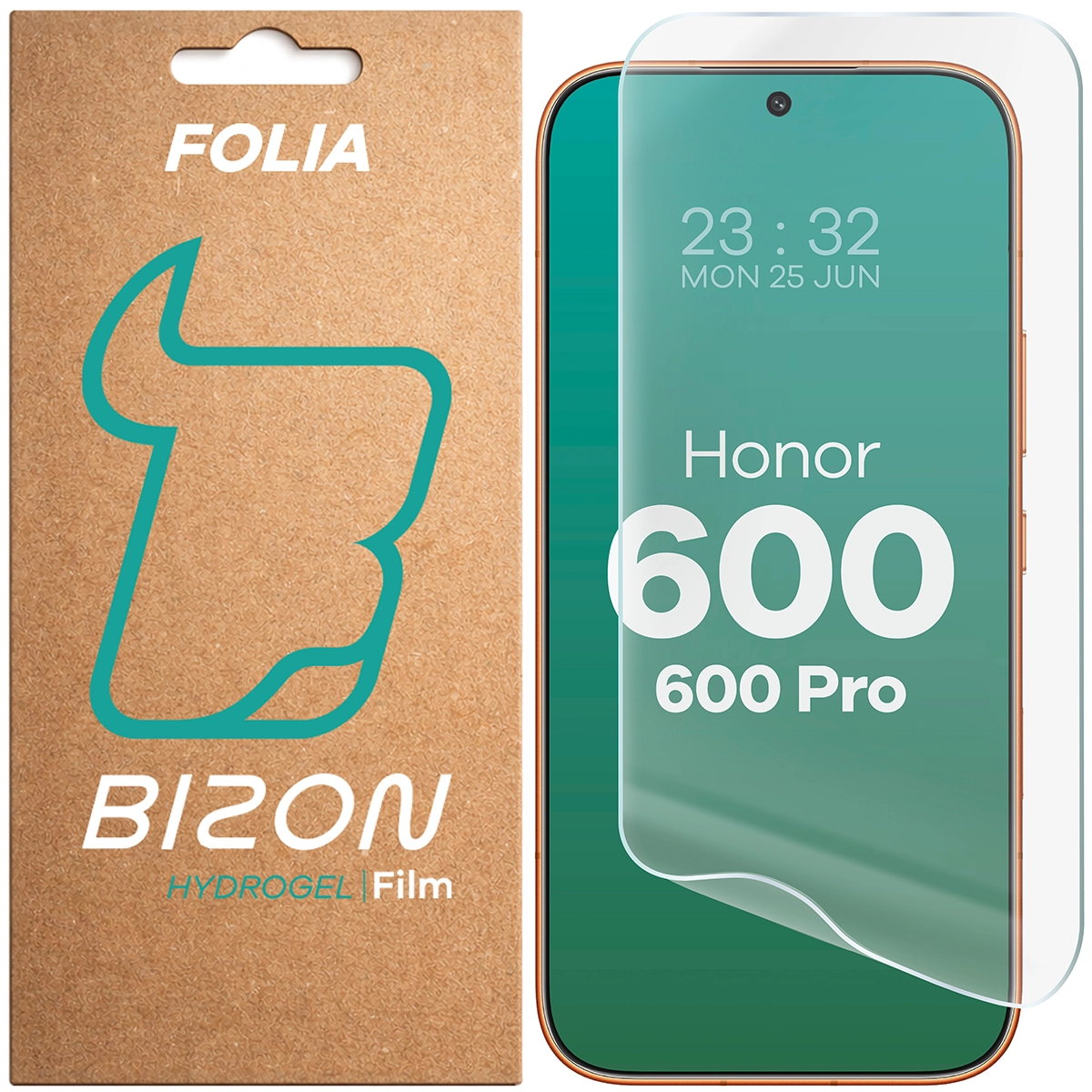 Pudełko i folia hydrożelowa na ekran Bizon Film Hydrogel Front do Honor 600 5G / 600 Pro 5G
