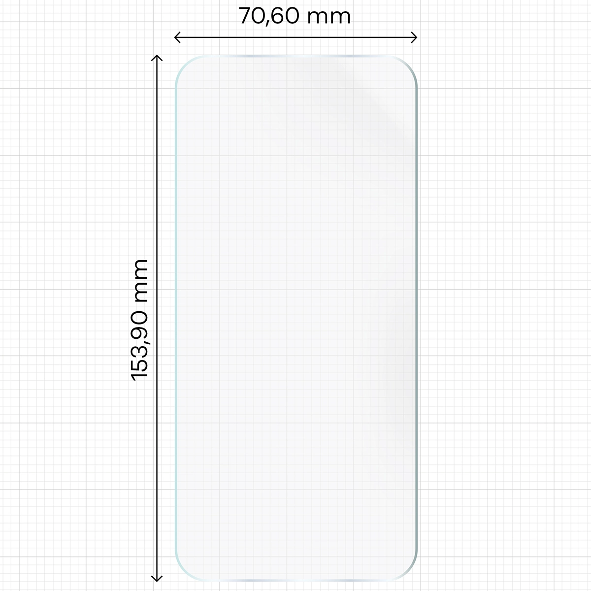 Miarka z wymiarami folii hydrożelowej Bizon Film Hydrogel Front do Honor 600 5G / 600 Pro 5G