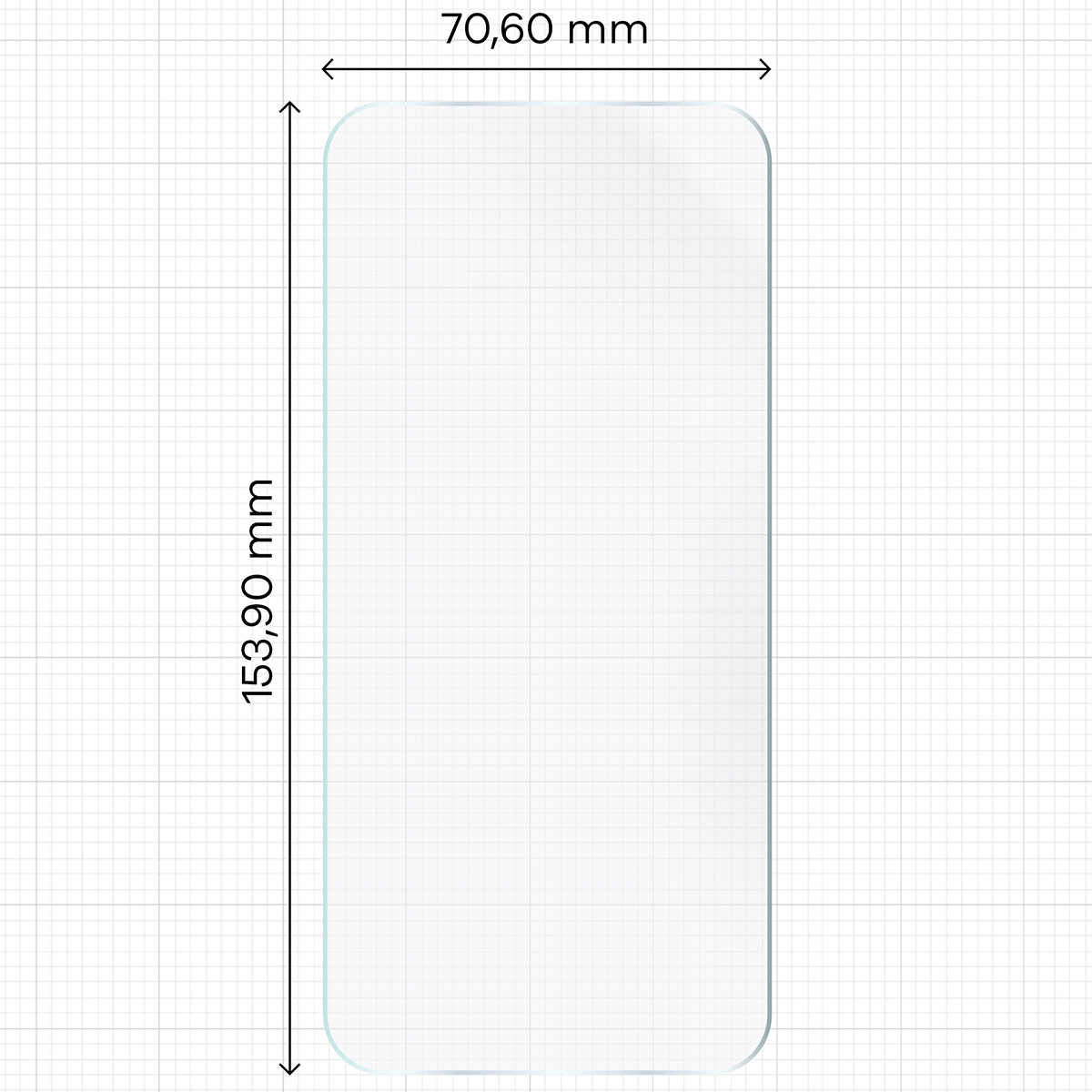 Miarka z wymiarami folii hydrożelowej Bizon Film Hydrogel Front Duo do Honor 600 5G / 600 Pro 5G