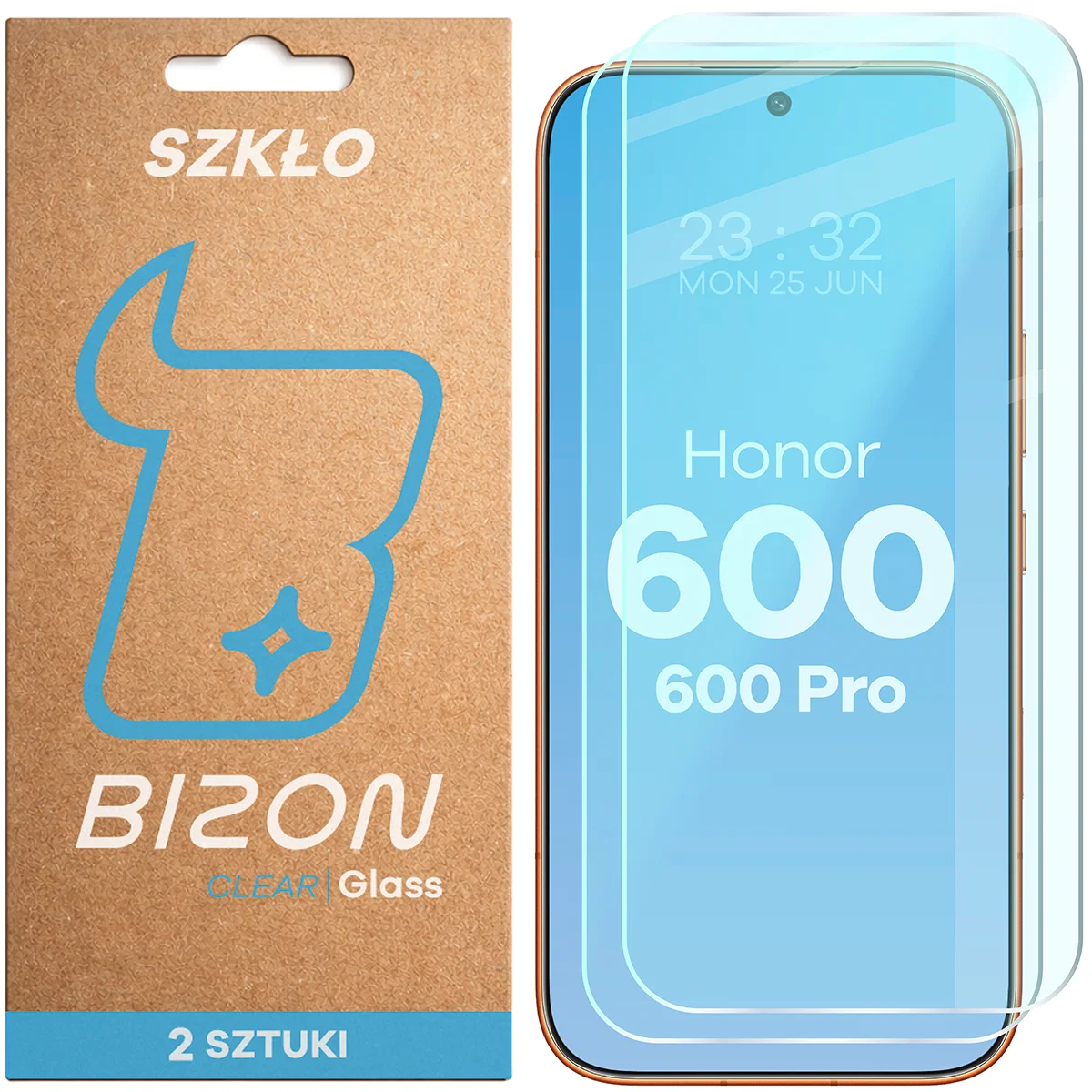 Szkło hartowane Bizon Glass Clear Duo do Honor 600 5G / 600 Pro 5G, 2 sztuki