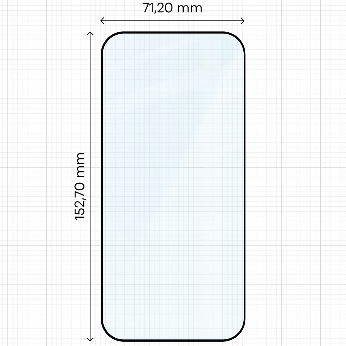 Wymiary szkła Bizon Glass Edge Duo do Honor 600 5G / 600 Pro 5G