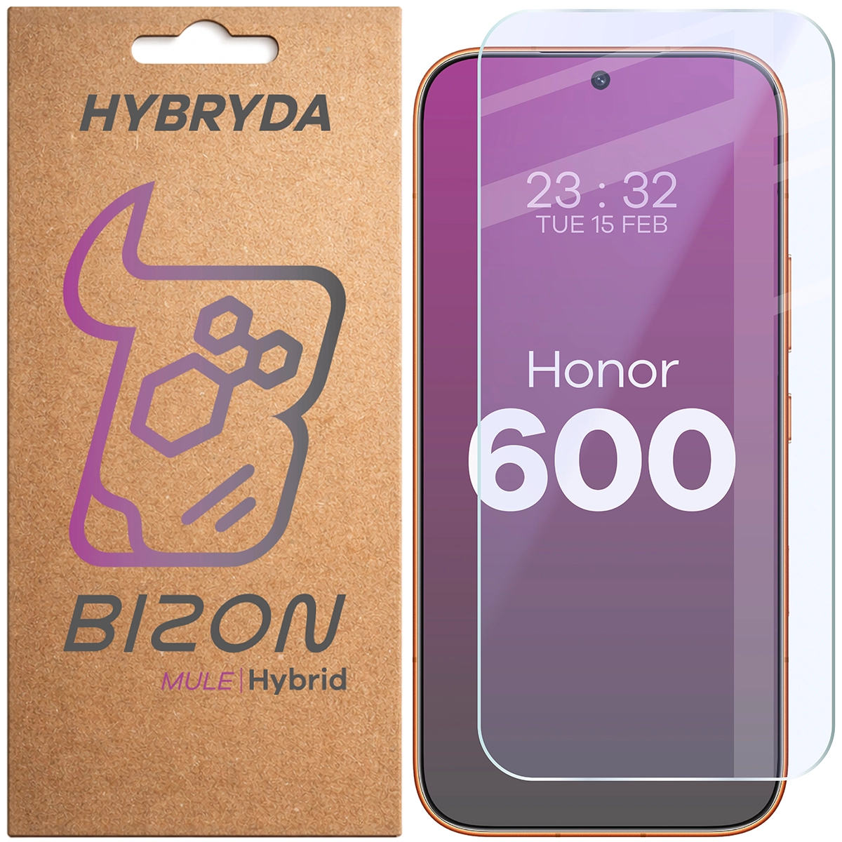 Szkło hybrydowe na ekran Bizon Hybrid Mule do Honor 600 5G
