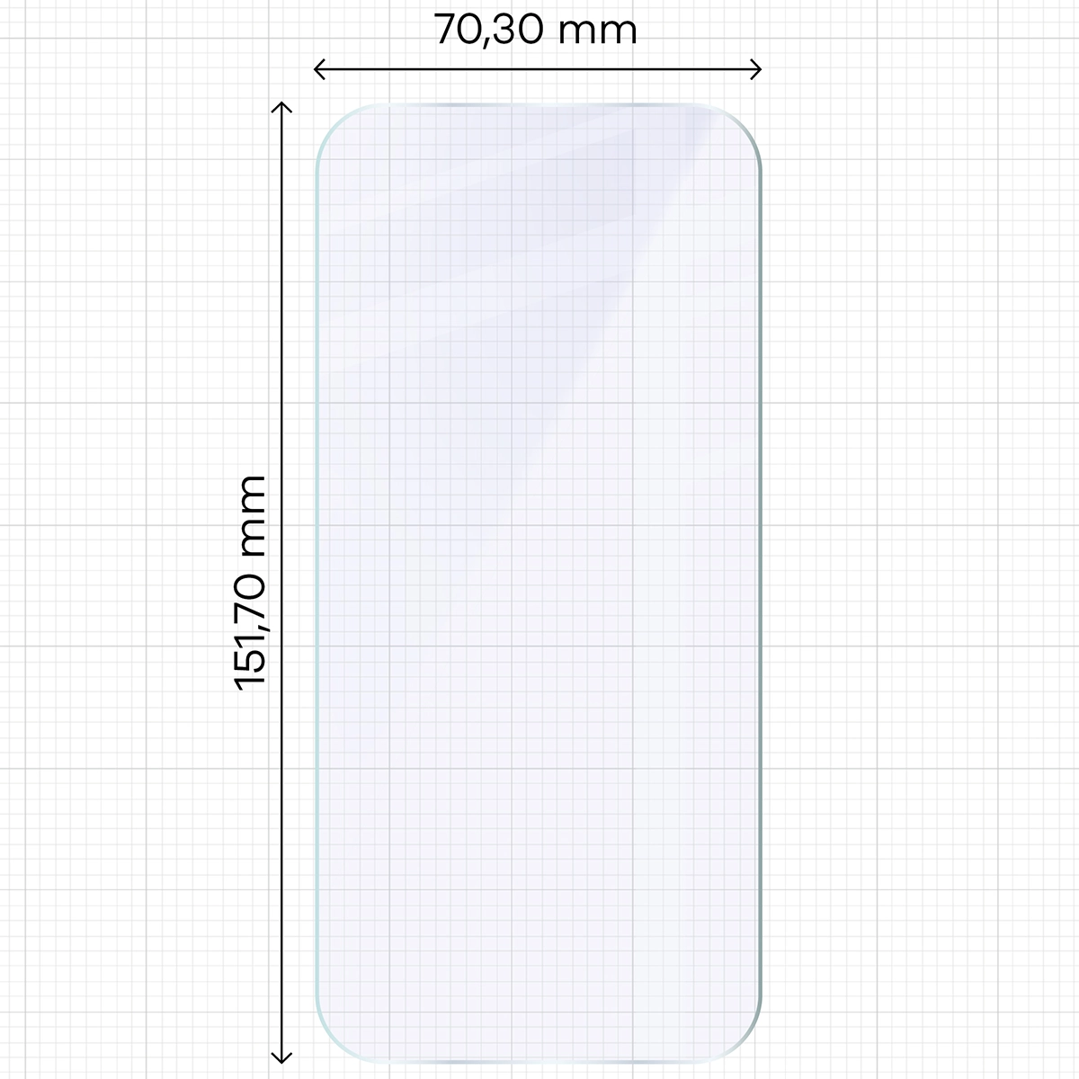 Miarka z wymiarami szkła hybrydowego Bizon Hybrid Mule do Honor 600 5G