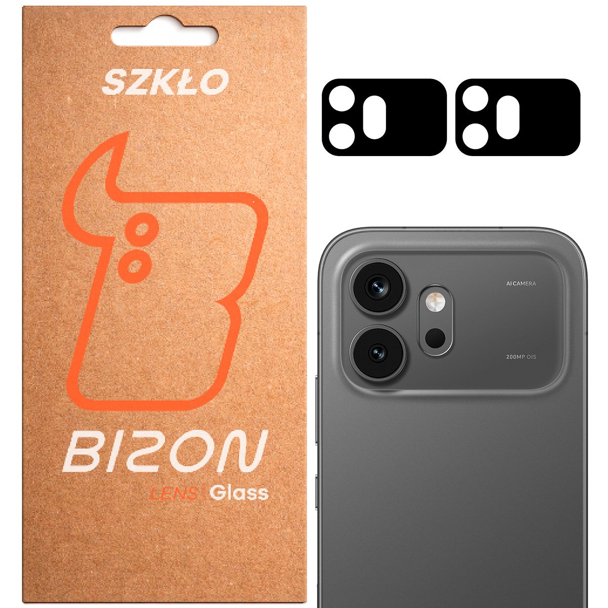 Pudełko i 2 sztuki szkła na aparat Bizon Glass Lens do Honor 600 5G