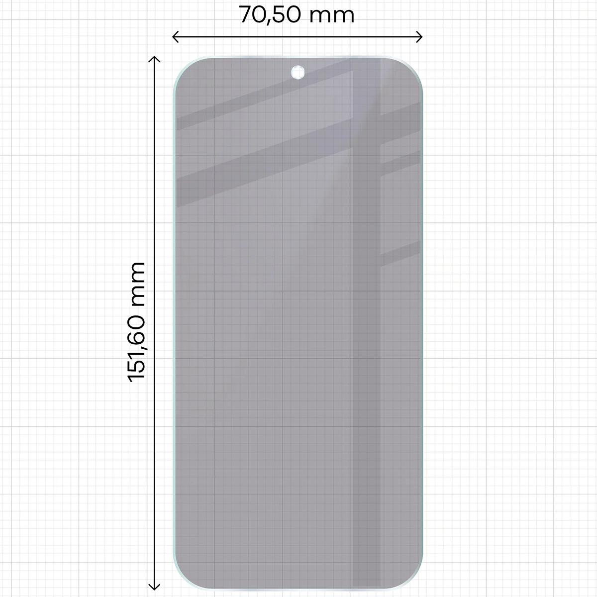 Wymiary szkła Bizon Hybrid Shadow do Honor 600 5G