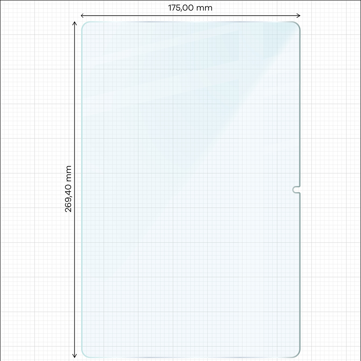 Miarka z wymiarami szkła Bizon Tab Glass Clear Duo do Honor MagicPad 4