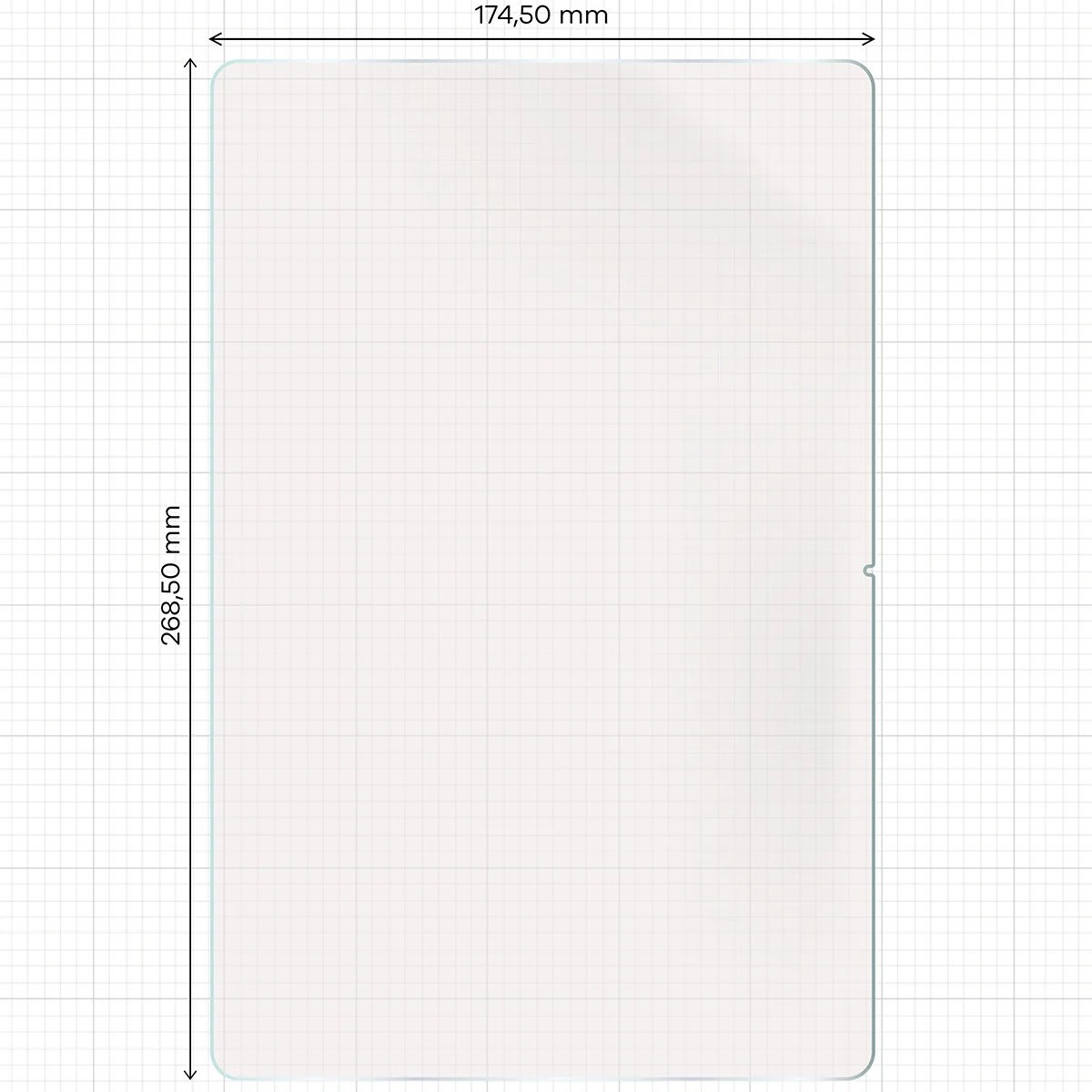 Miarka z wymiarami folii matowej Bizon Tab Film Matte do Honor MagicPad 4