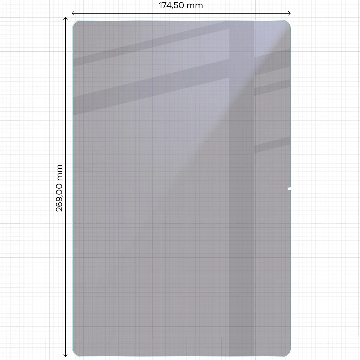Wymiary szkła Bizon Tab Hybrid Shadow do Honor MagicPad 4