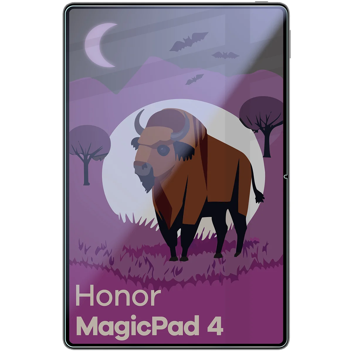 Wizualizacja szkła Tab Hybrid Shadow nałożonego na telefon Honor MagicPad 4