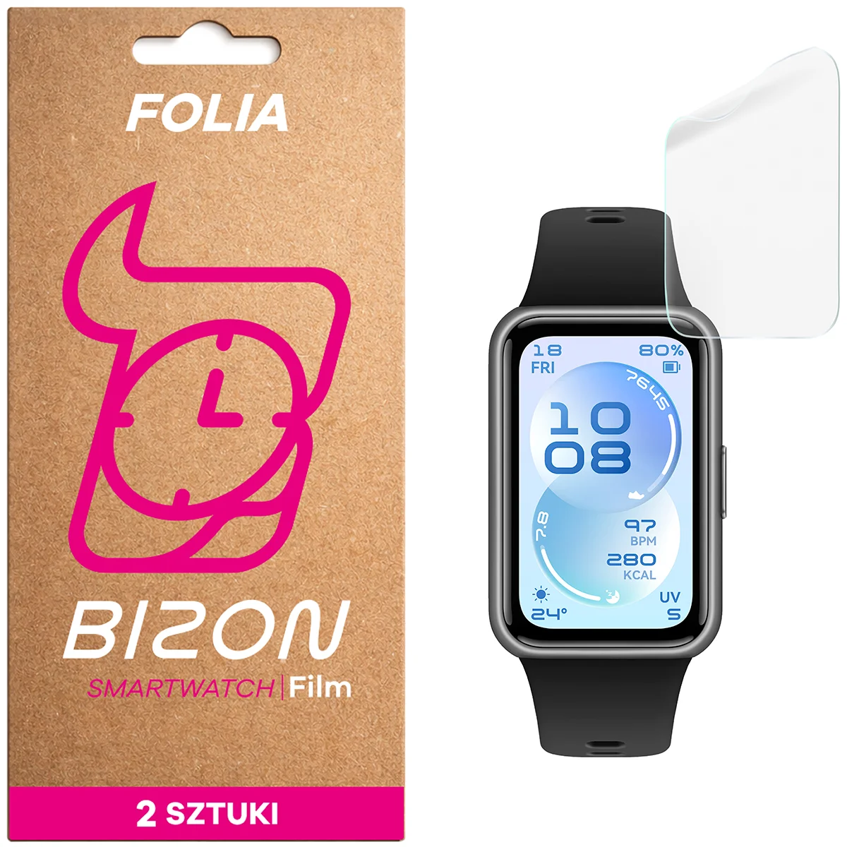 Folia hydrożelowa Bizon Watch Film Hydrogel Duo dla Huawei Band 11 / 11 Pro