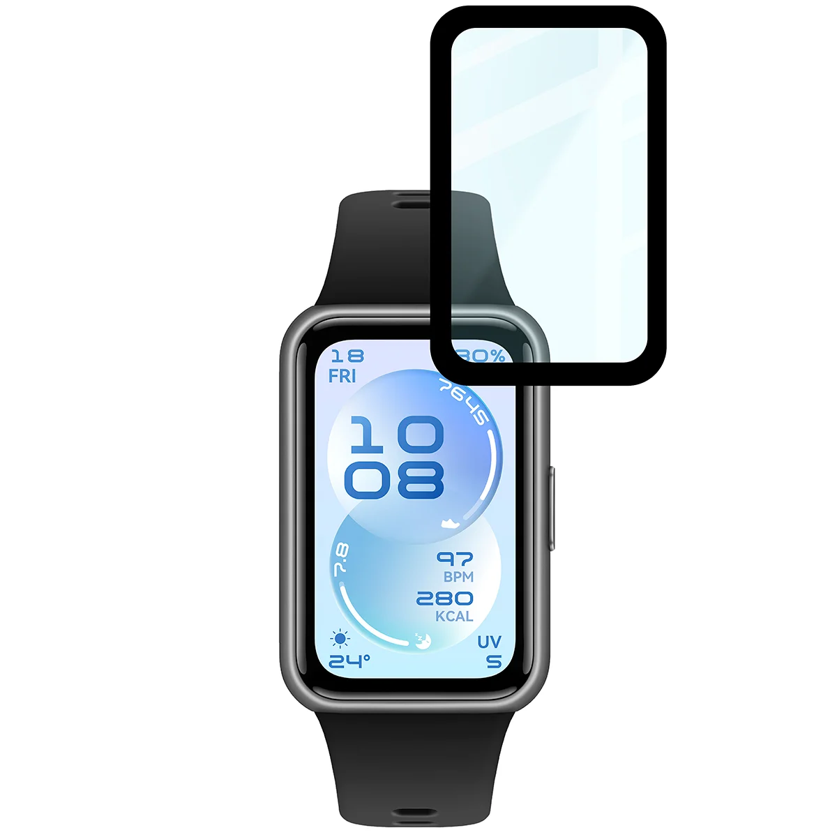 Szkło hybrydowe na smartwatch Bizon Glass Watch Edge dla Huawei Band 11