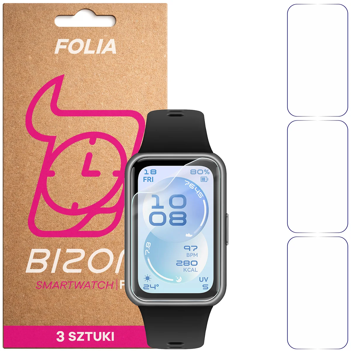 Folia hydrożelowa Bizon Watch Film HydroFlex dla Huawei Band 11