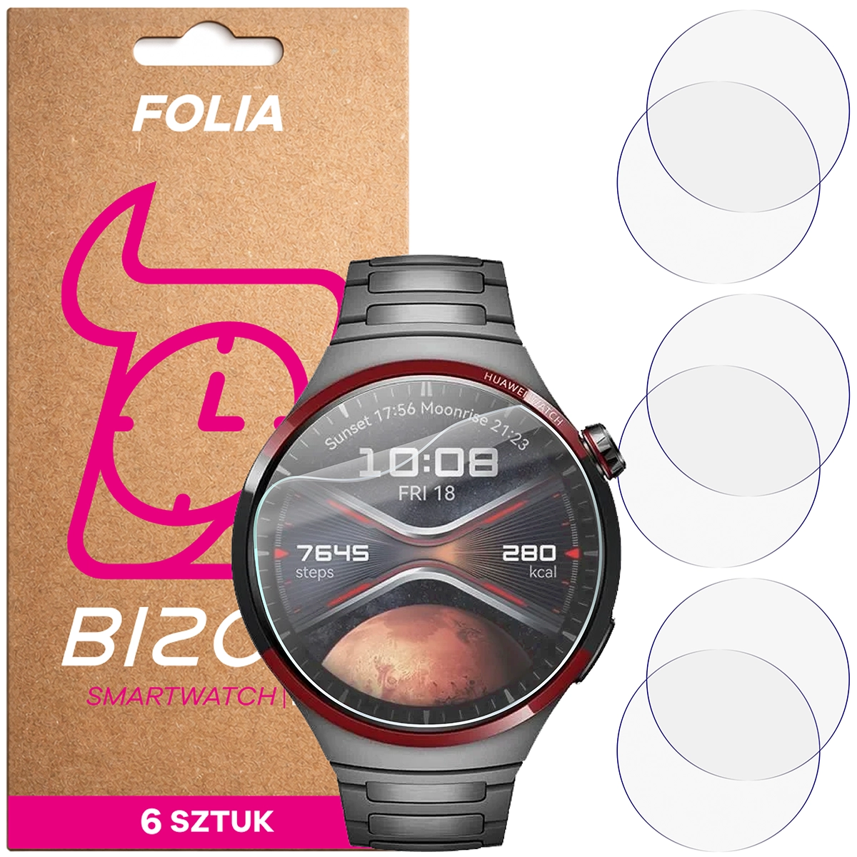 Folia hydrożelowa Bizon Watch Film HydroFlex dla Huawei Watch 4 Pro