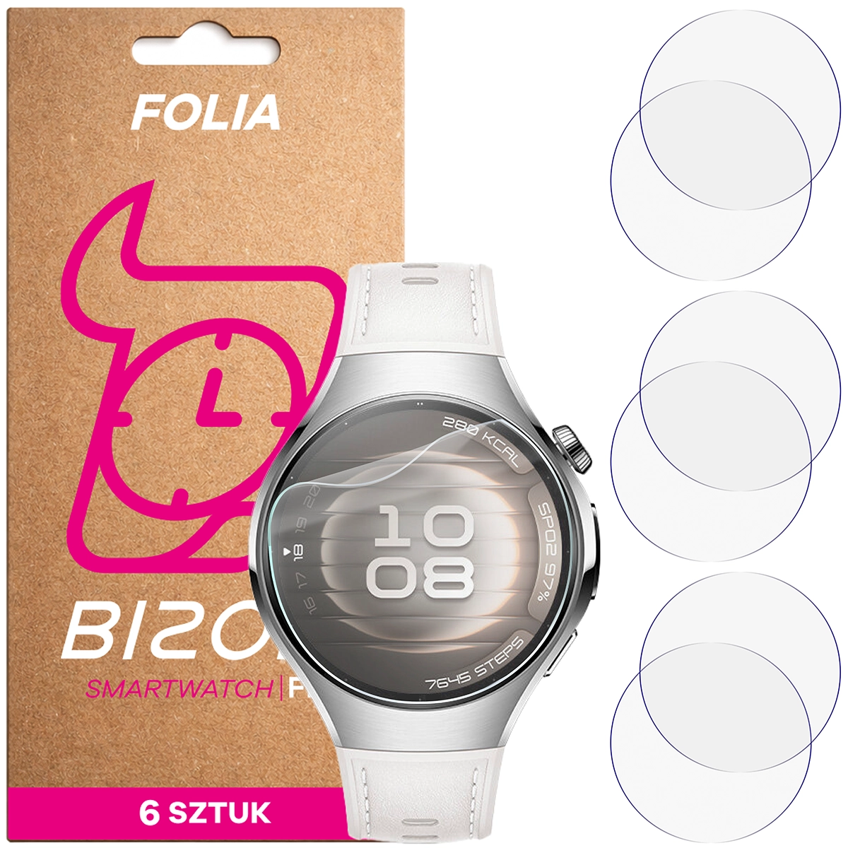 Folia hydrożelowa Bizon Watch Film HydroFlex dla Huawei Watch 5 42 mm