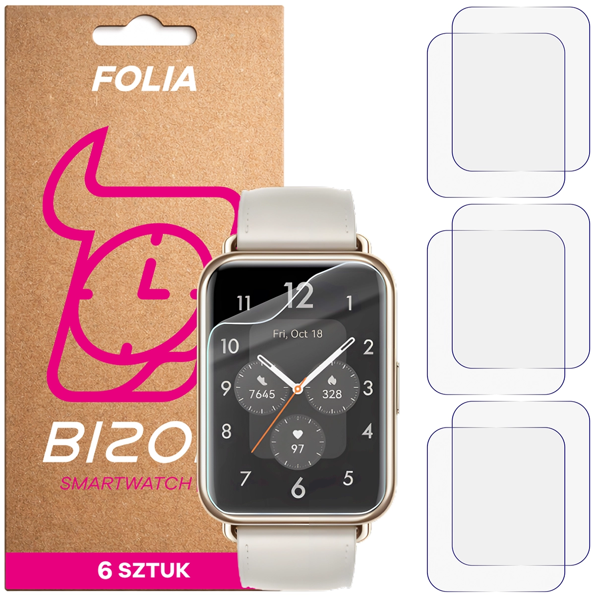 Folia hydrożelowa Bizon Watch Film HydroFlex dla Huawei Watch Fit 2