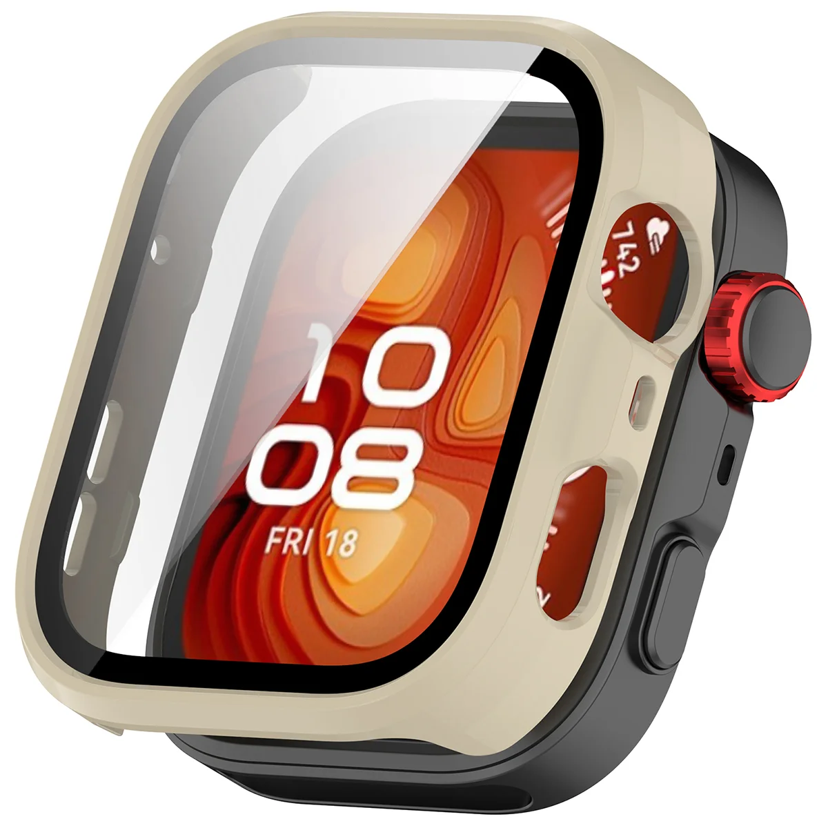 Wizualizacja nakładania etui Bizon Case Watch Adamo do Huawei Watch Fit 5 Pro