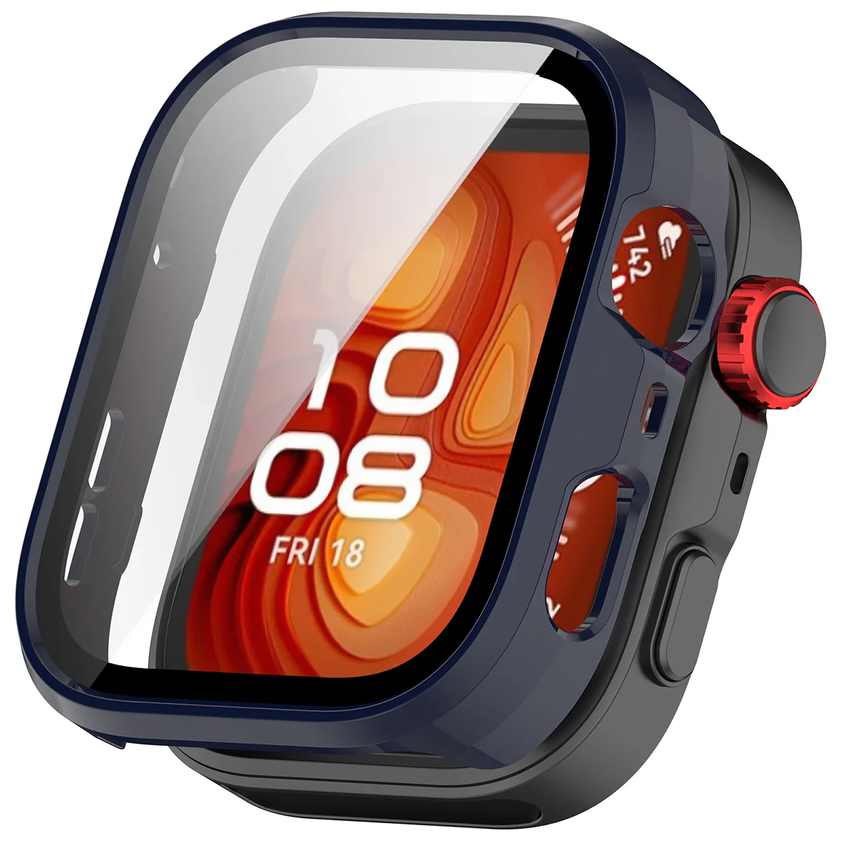 Wizualizacja nakładania etui Bizon Case Watch Adamo do Huawei Watch Fit 5 Pro