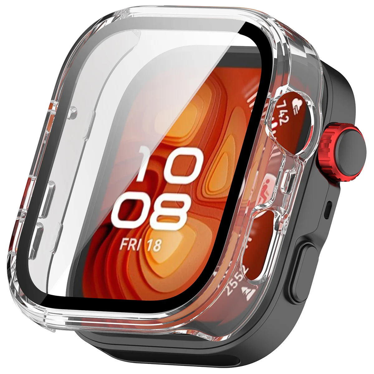 Wizualizacja nakładania etui Bizon Case Watch Adamo do Huawei Watch Fit 5 Pro