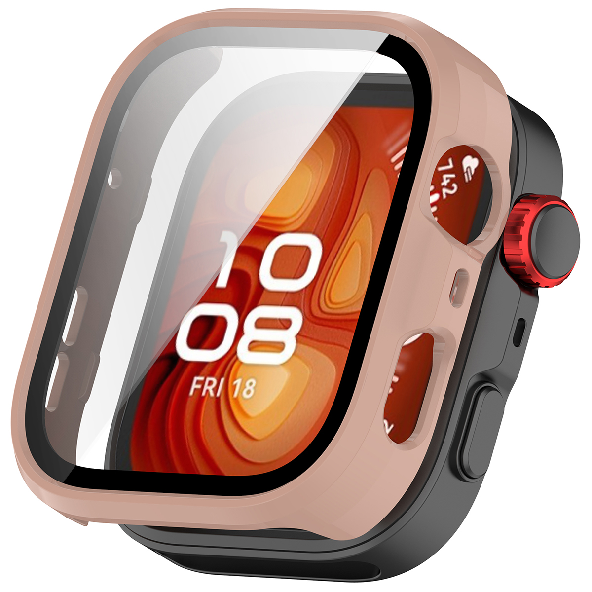 Wizualizacja nakładania etui Bizon Case Watch Adamo do Huawei Watch Fit 5 Pro