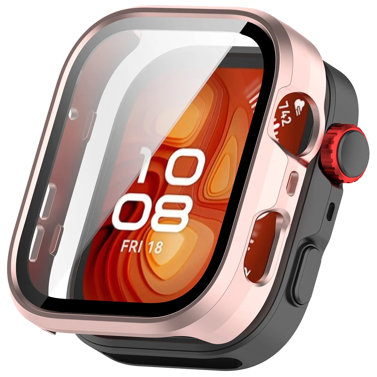 Wizualizacja nakładania etui Bizon Case Watch Adamo do Huawei Watch Fit 5 Pro