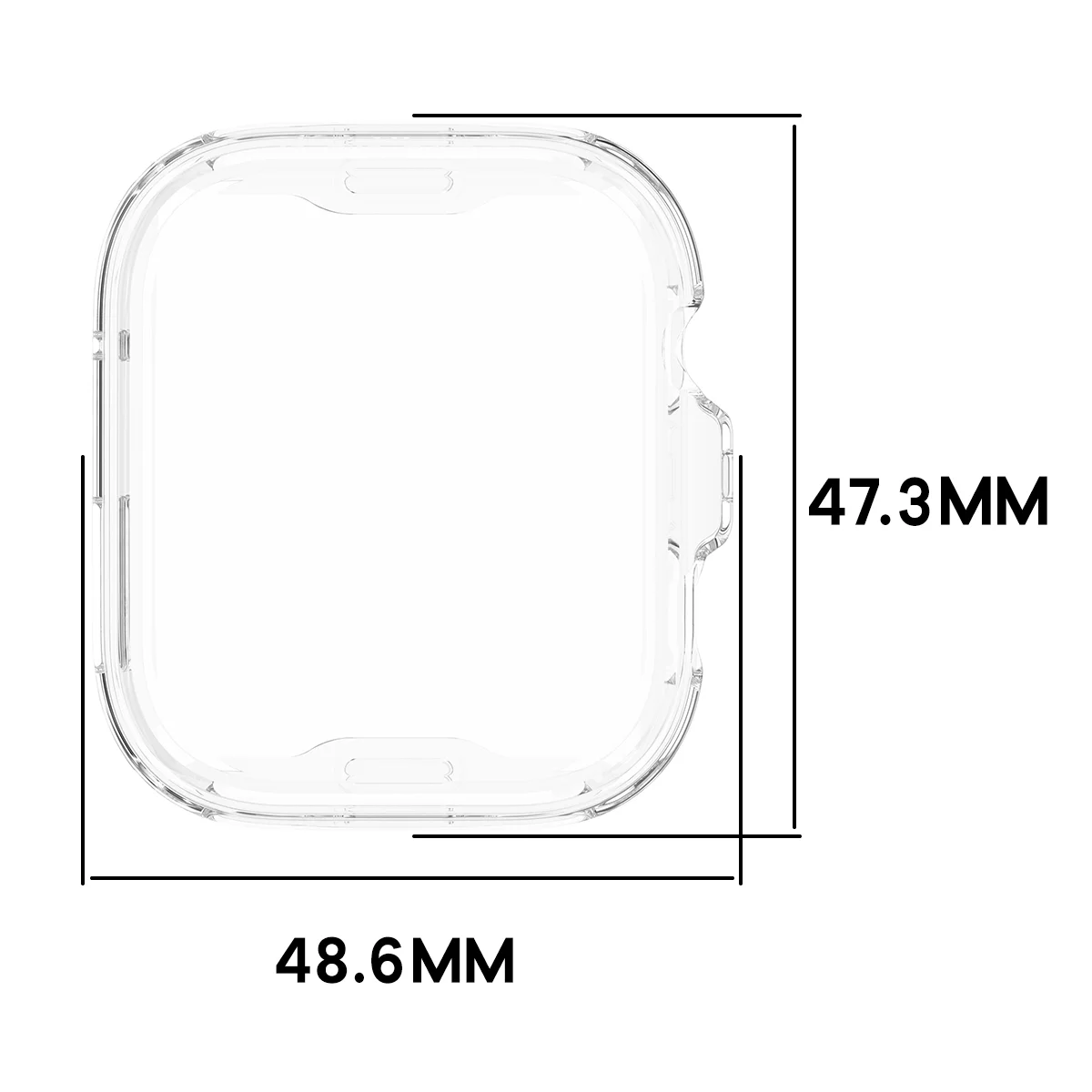 Wymiary obudowy Bizon Case Watch Felipe dla Huawei Watch Fit 5 Pro
