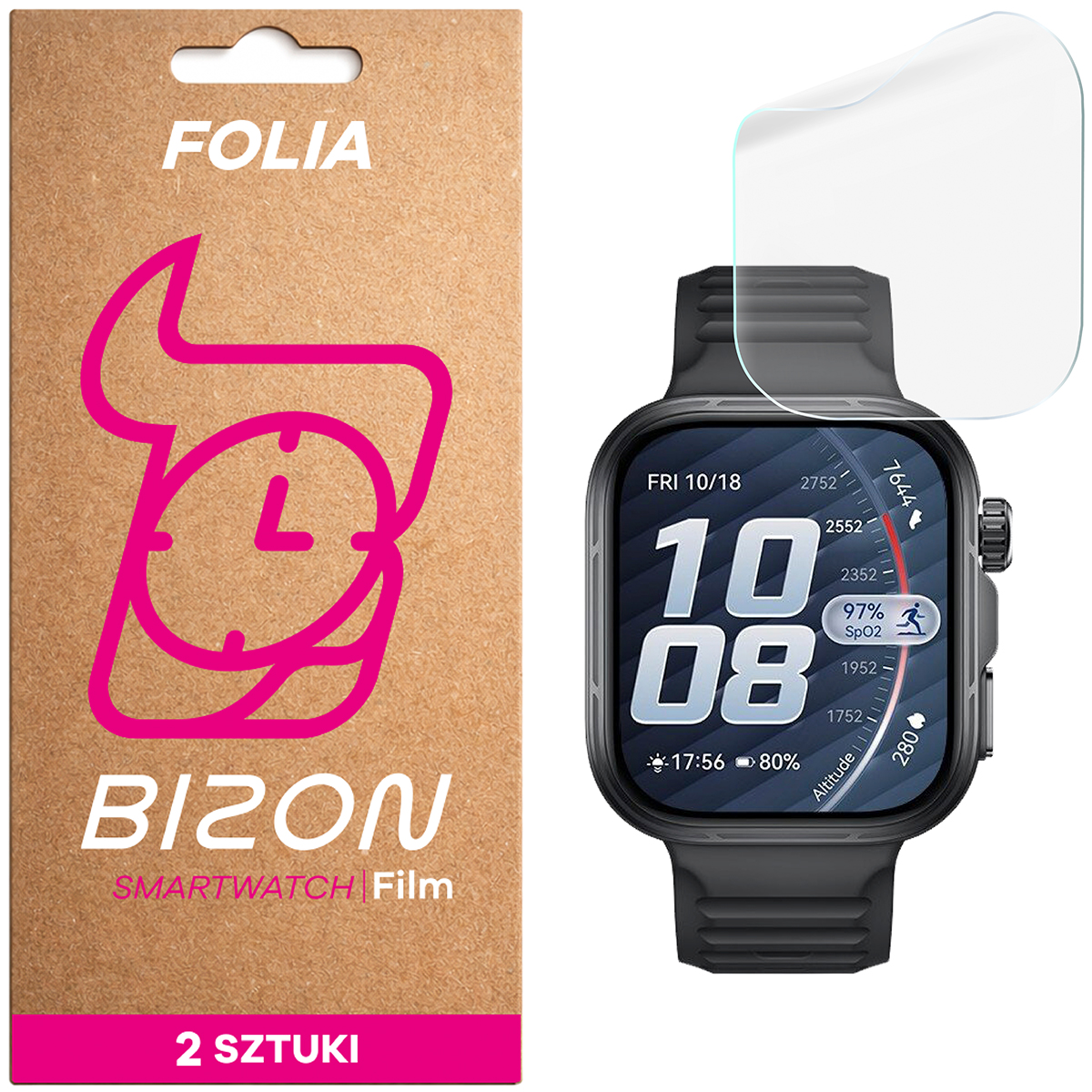 Folia hydrożelowa Bizon Watch Film Hydrogel Duo dla Huawei Watch Fit 5 Pro