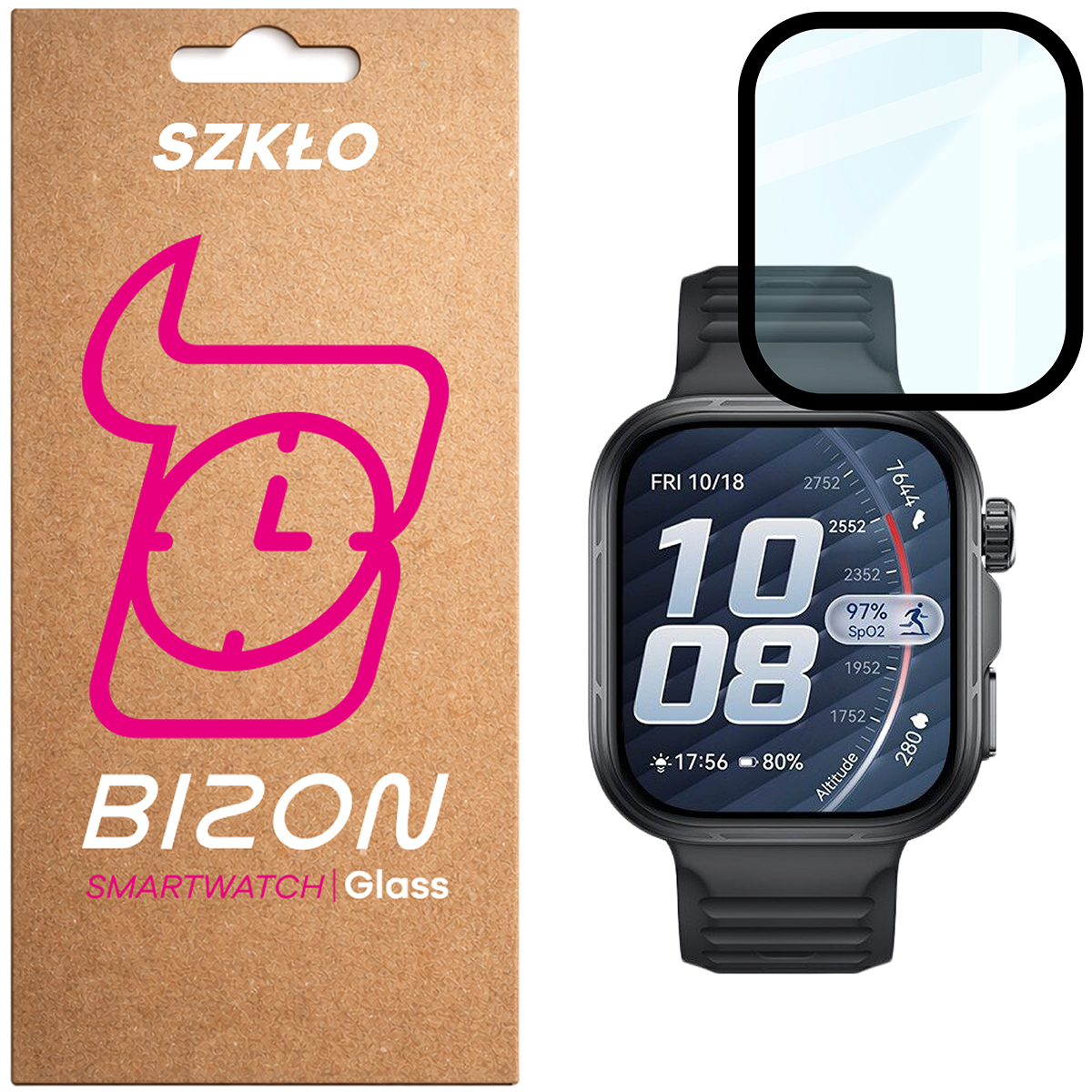 Szkło hybrydowe na smartwatch Bizon Glass Watch Edge dla Huawei Watch Fit 5 Pro