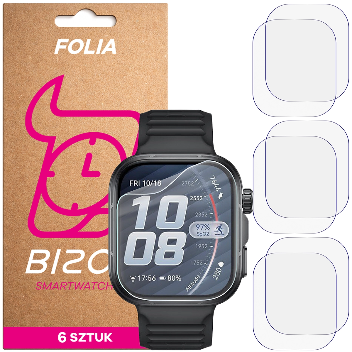 Folia hydrożelowa Bizon Watch Film HydroFlex dla Huawei Watch Fit 5 Pro