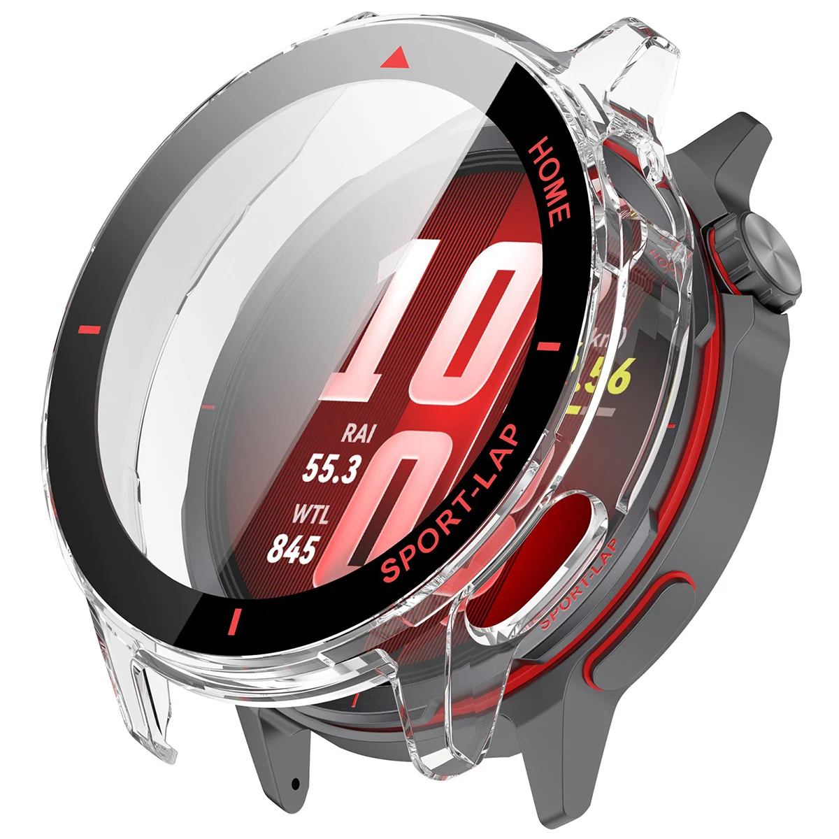 Wizualizacja nakładania etui Bizon Case Watch Adamo do Huawei Watch GT Runner 2
