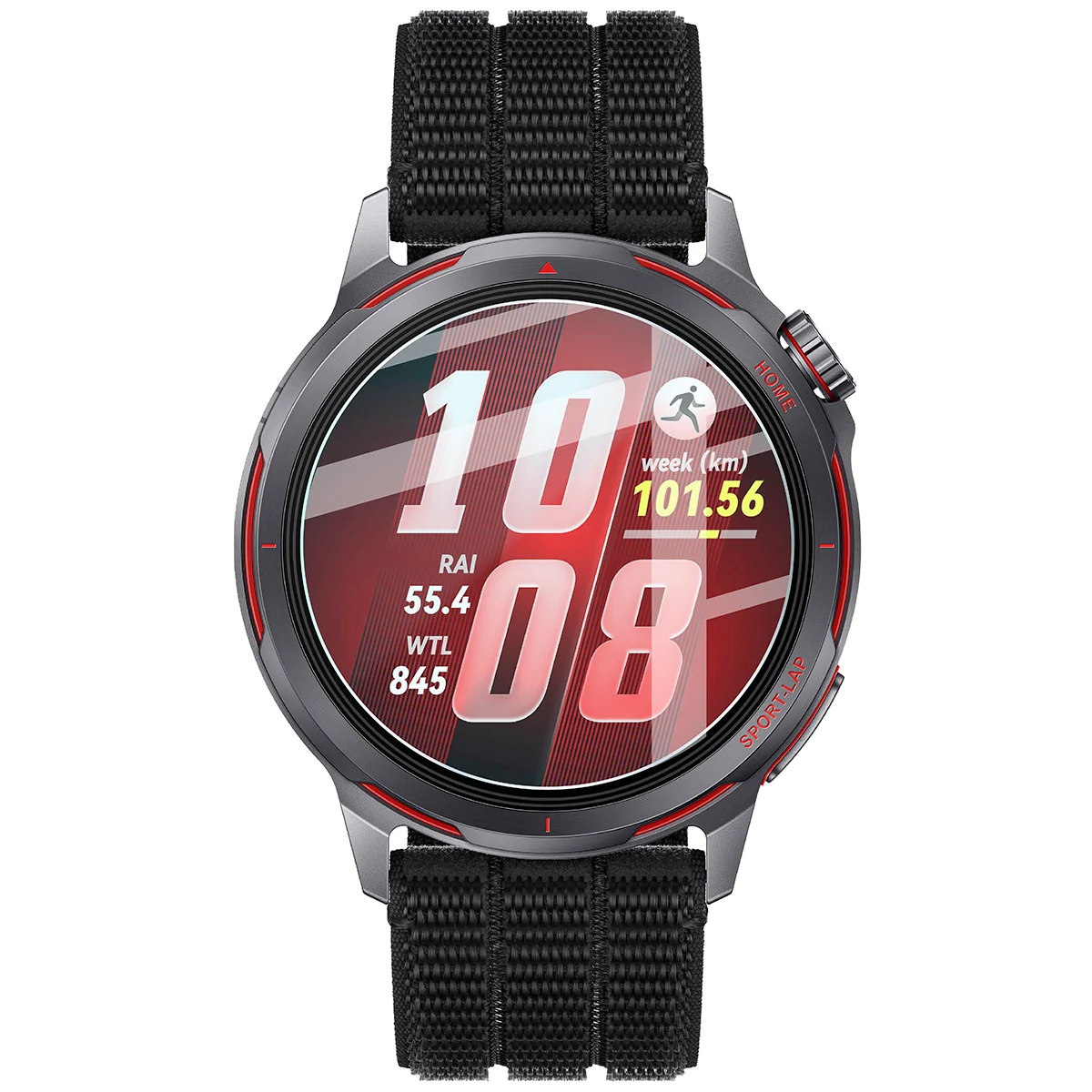 Zegarek i szkło hartowane Bizon Glass Watch Clear zestawione obok siebie do Huawei Watch GT Runner 2